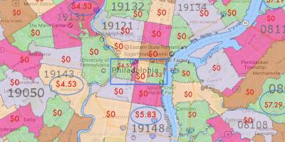 Filadelfije i okoline mapu