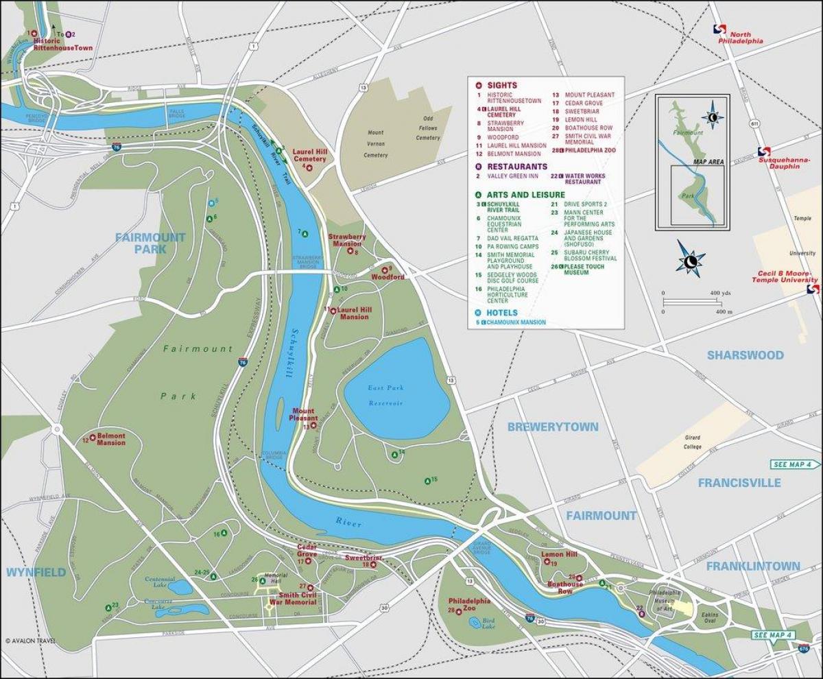 mapa istoriji park Philadelphiji