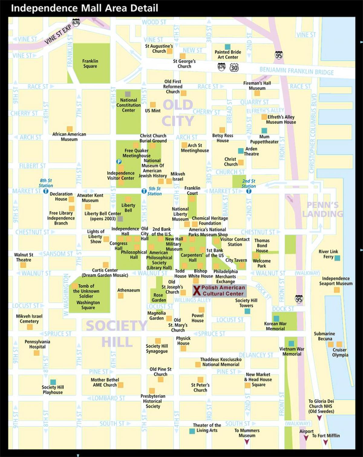 mapa istorijski Philadelphiji