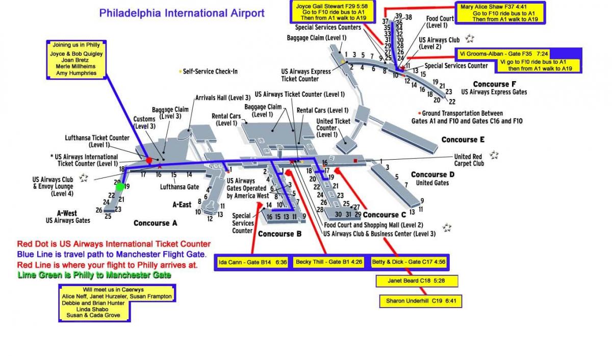 aerodrom mapu Philadelphiji