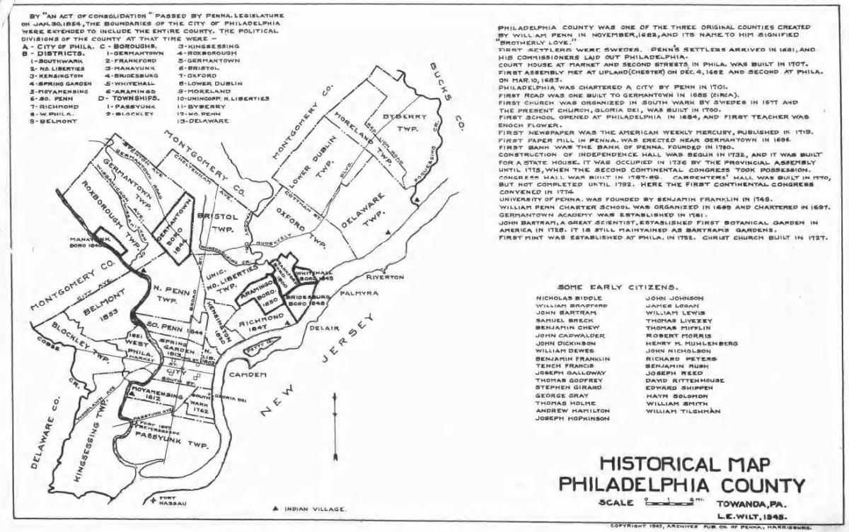 Philadelphia okruga mapu