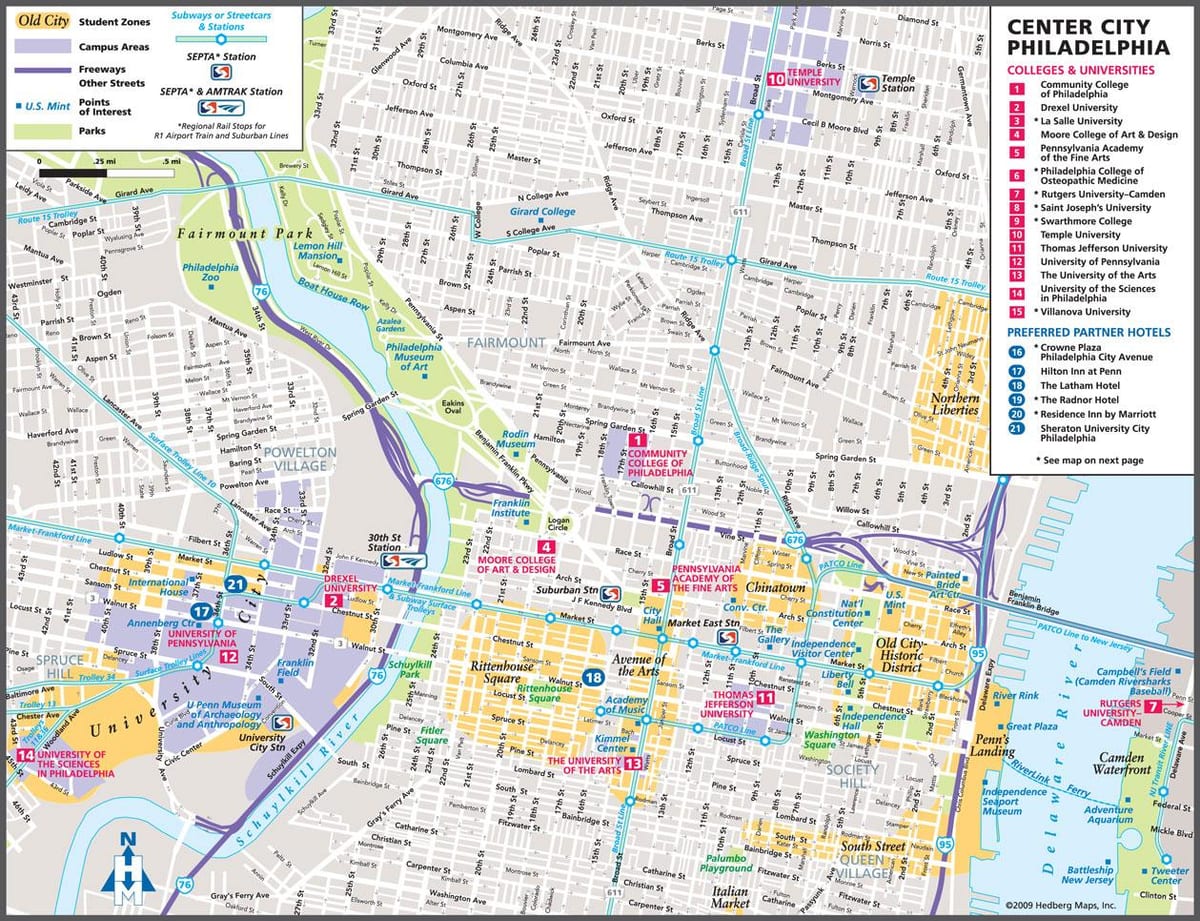 turističke mapu Philadelphiji