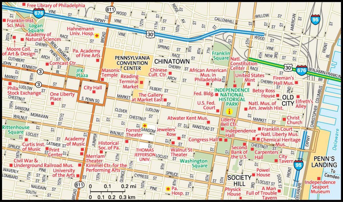 karta u gradu Philadelphiji