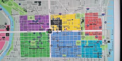 Mapa centar grad Philadelphia