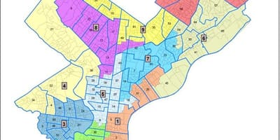 Mapa Philly oblast